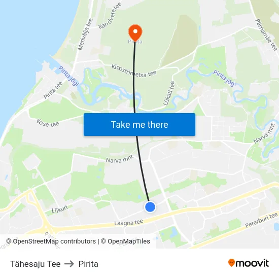 Tähesaju Tee to Pirita map