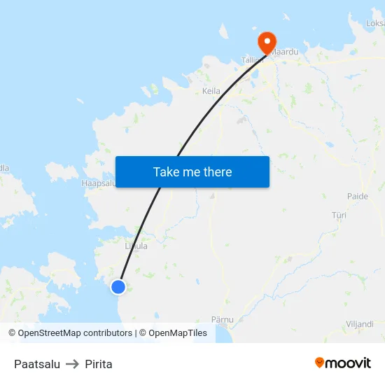 Paatsalu to Pirita map