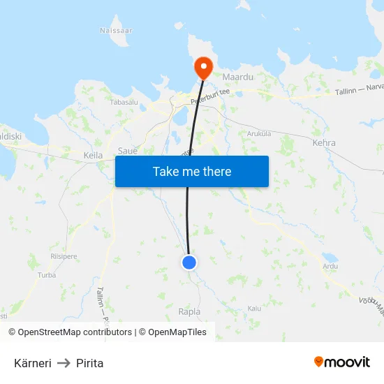 Kärneri to Pirita map