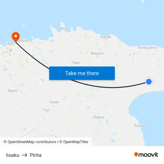 Iisaku to Pirita map