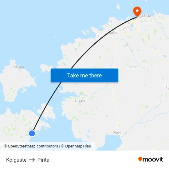 Kõiguste to Pirita map