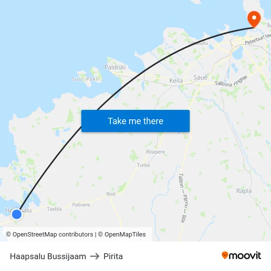 Haapsalu Bussijaam to Pirita map