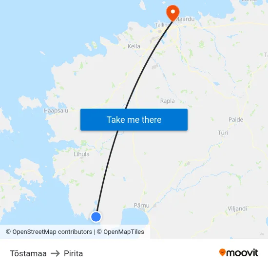 Tõstamaa to Pirita map