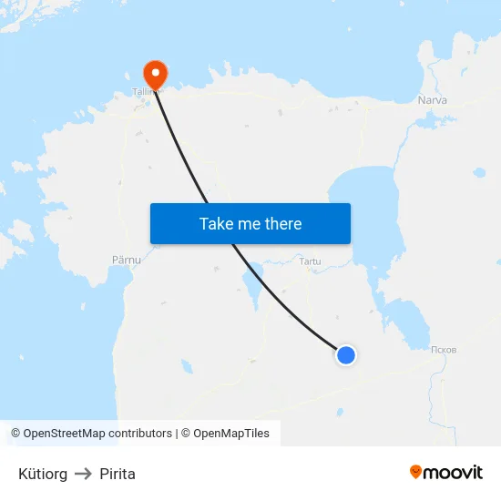 Kütiorg to Pirita map