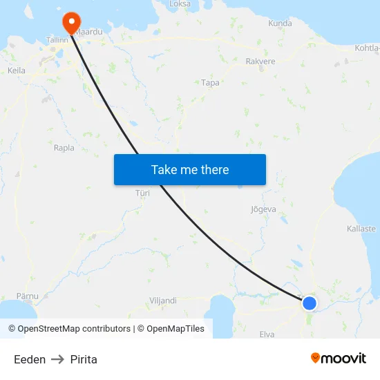 Eeden to Pirita map