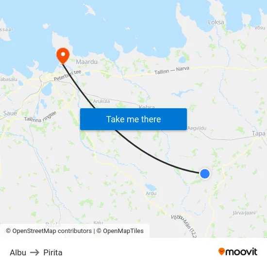 Albu to Pirita map