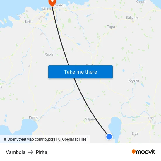 Vambola to Pirita map