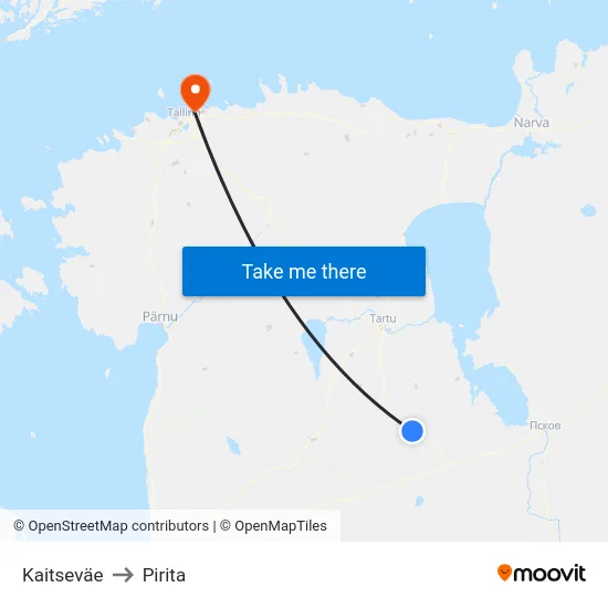 Kaitseväe to Pirita map