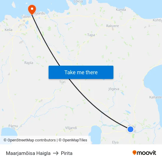 Maarjamõisa Haigla to Pirita map