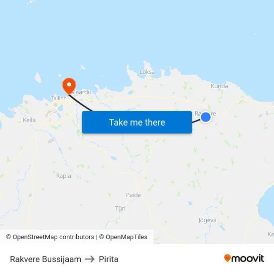 Rakvere Bussijaam to Pirita map