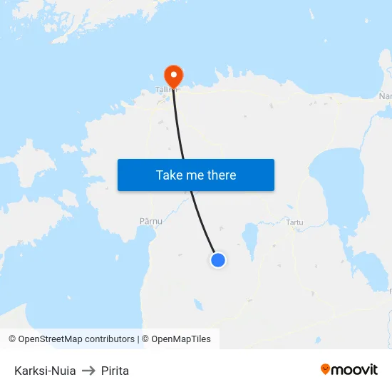 Karksi-Nuia to Pirita map