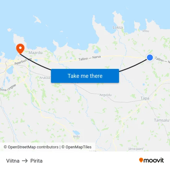 Viitna to Pirita map