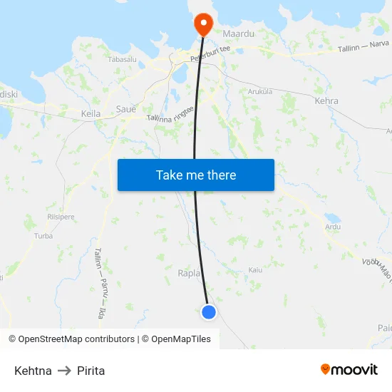 Kehtna to Pirita map