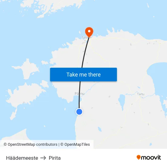 Häädemeeste to Pirita map