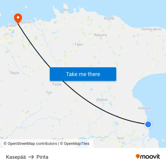 Kasepää to Pirita map