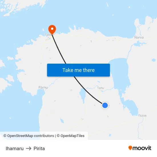 Ihamaru to Pirita map