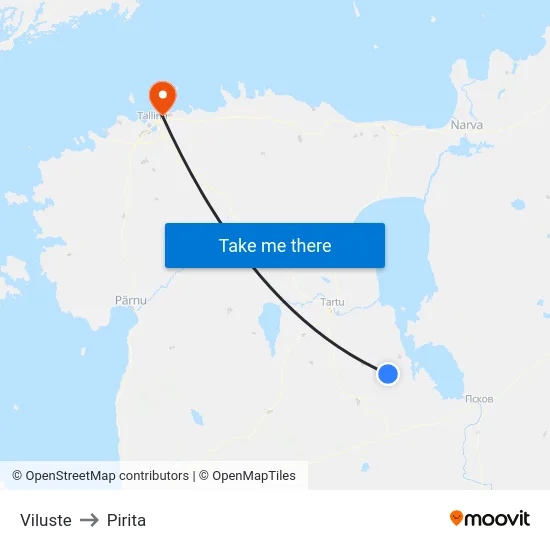 Viluste to Pirita map