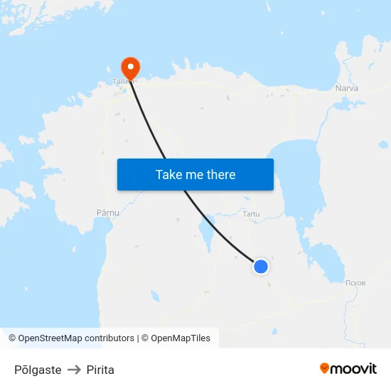 Põlgaste to Pirita map