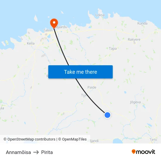 Annamõisa to Pirita map