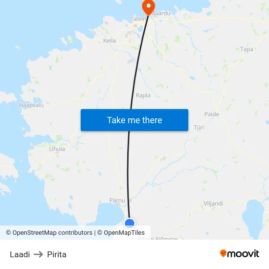 Laadi to Pirita map