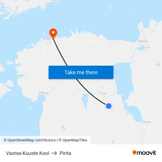 Vastse-Kuuste Kool to Pirita map