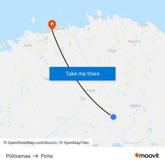 Põltsamaa to Pirita map