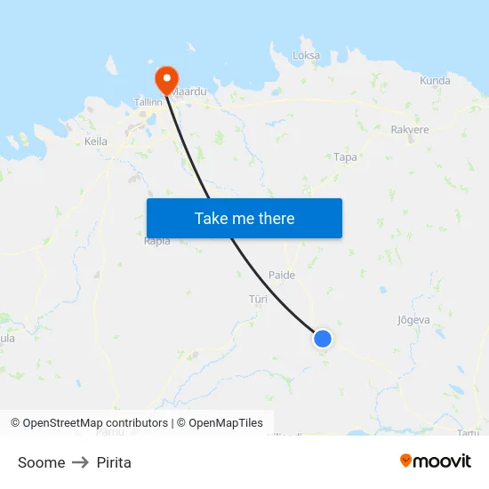 Soome to Pirita map