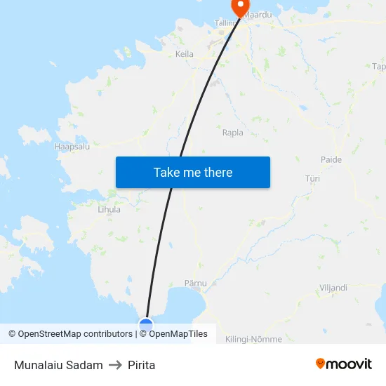 Munalaiu Sadam to Pirita map