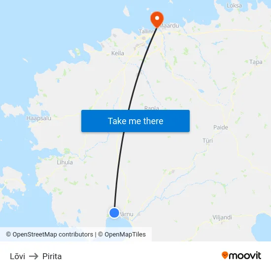 Lõvi to Pirita map