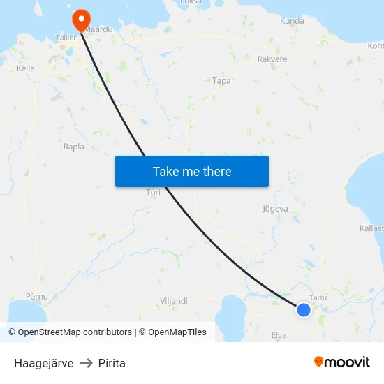 Haagejärve to Pirita map