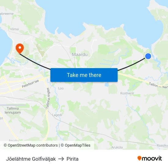 Jõelähtme Golfiväljak to Pirita map