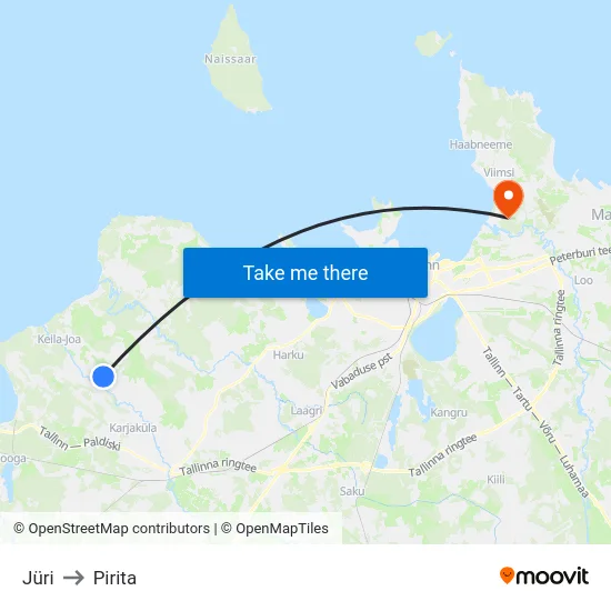 Jüri to Pirita map