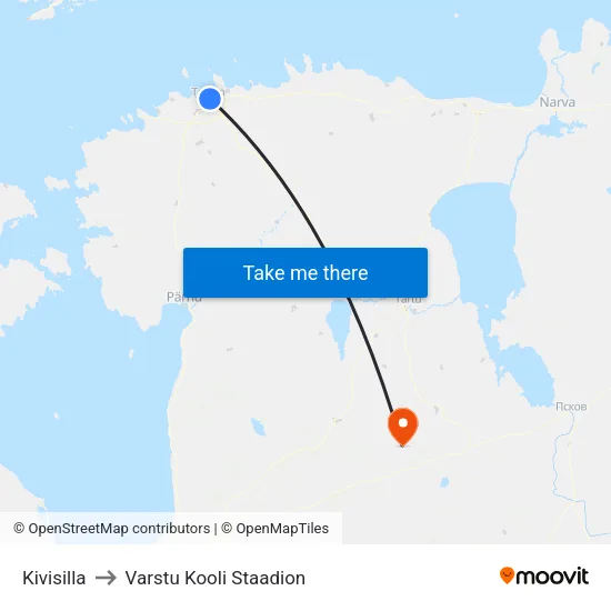 Kivisilla to Varstu Kooli Staadion map