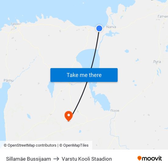 Sillamäe Bussijaam to Varstu Kooli Staadion map