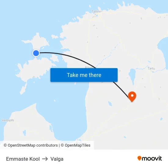 Emmaste Kool to Valga map