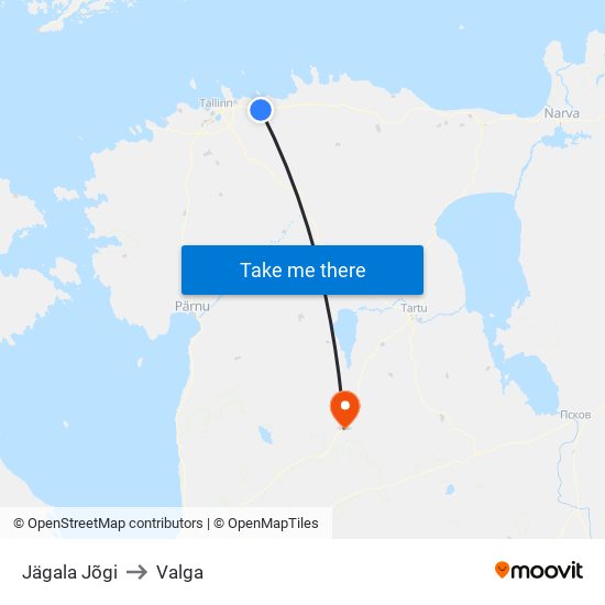 Jägala Jõgi to Valga map