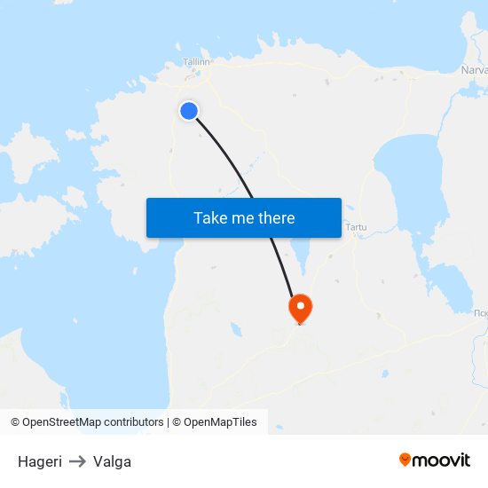 Hageri to Valga map