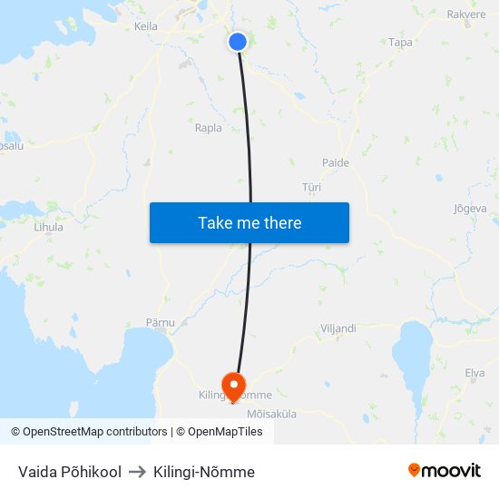 Vaida Põhikool to Kilingi-Nõmme map