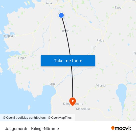 Jaagumardi to Kilingi-Nõmme map