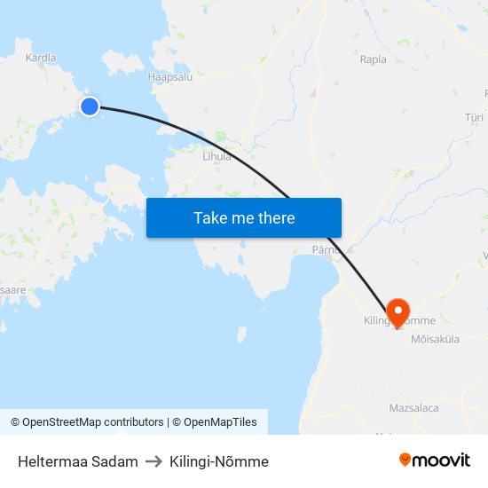 Heltermaa Sadam to Kilingi-Nõmme map