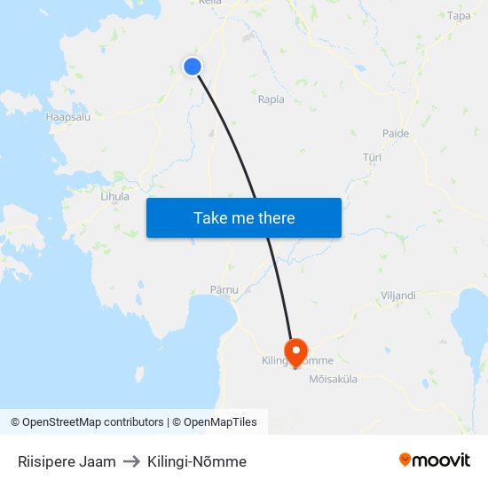 Riisipere Jaam to Kilingi-Nõmme map