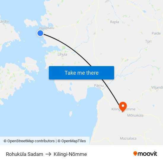 Rohuküla Sadam to Kilingi-Nõmme map