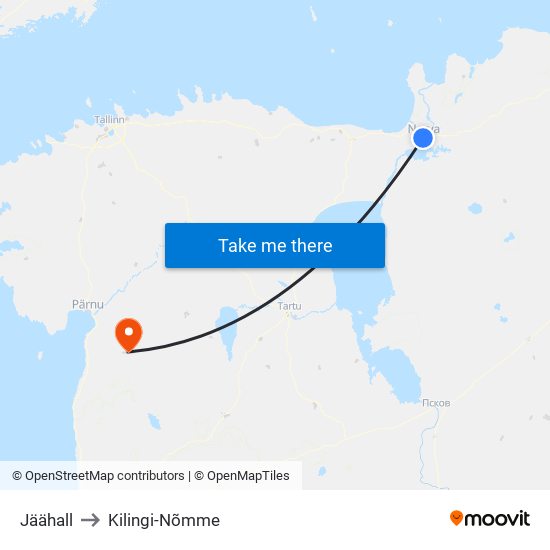 Jäähall to Kilingi-Nõmme map