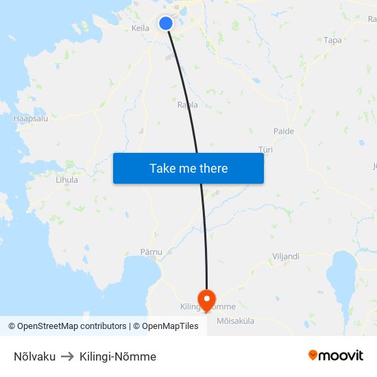 Nõlvaku to Kilingi-Nõmme map