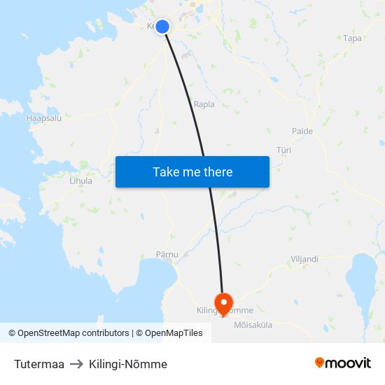 Tutermaa to Kilingi-Nõmme map