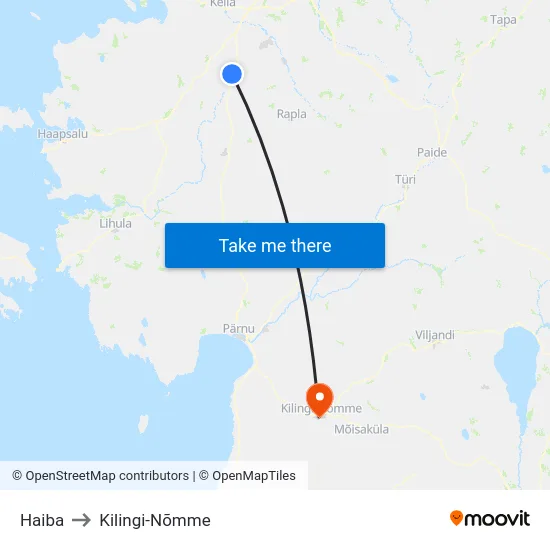 Haiba to Kilingi-Nõmme map