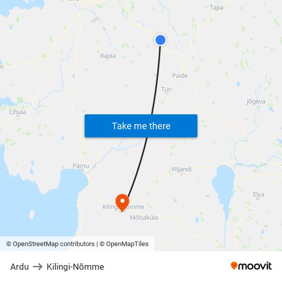 Ardu to Kilingi-Nõmme map