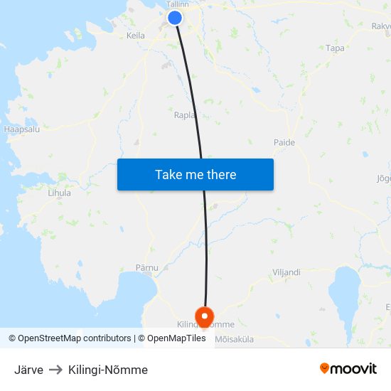 Järve to Kilingi-Nõmme map