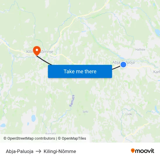 Abja-Paluoja to Kilingi-Nõmme map