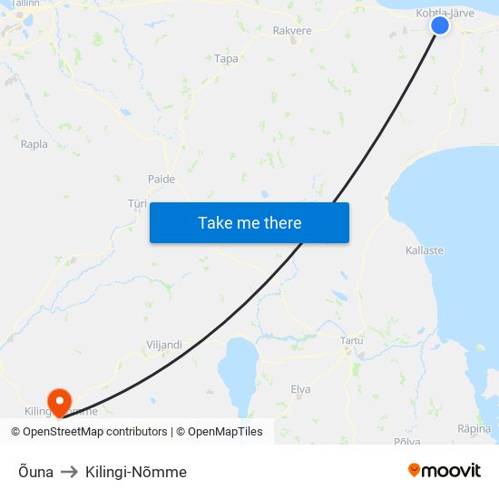 Õuna to Kilingi-Nõmme map